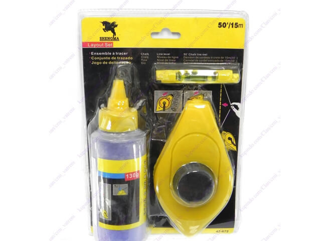 Dụng cụ bật mực dây 15 mét có nivo hộp mực kèm theo