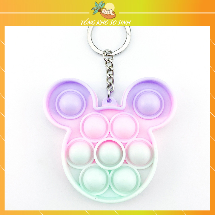 Đồ chơi Pop it đồ chơi thần tài bằng silicon màu pastel pop-it đầy màu sắc móc khóa giảm âm đơn giản, đồ chơi cảm giác bong bóng đẩy nhỏ tự kỷ cần đồ chơi giảm căng thẳng mềm móc khóa chống căng thẳng vui