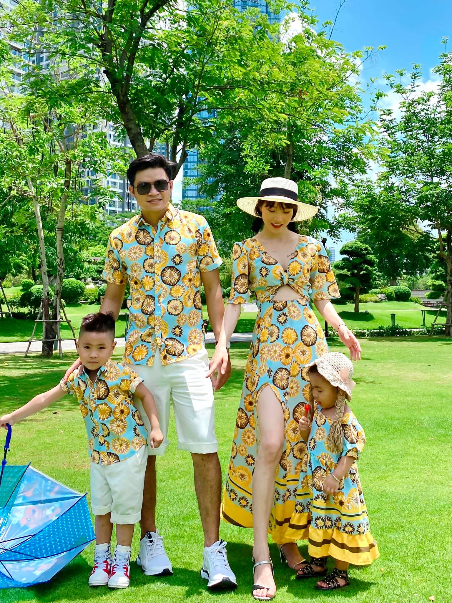 (Giá 1 Sản Phẩm) Set Gia Đình Đi Biển Họa Tiết, Chất Vải Mango Cao Cấp Siêu Mềm Mịn Thoáng Mát-Váy Áo Được Thiết Kế By FAMAWA Fullsize từ 7-100kgs