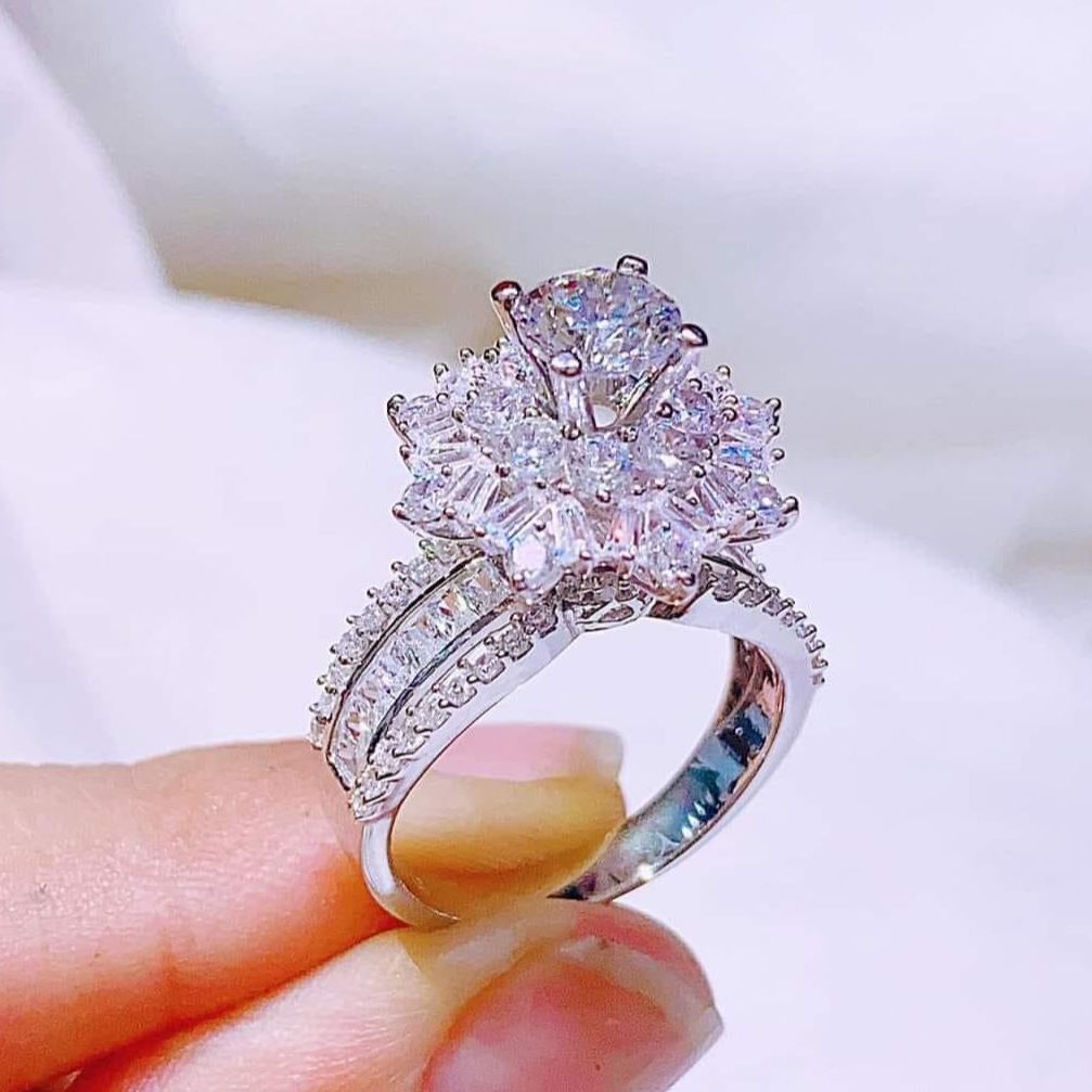 Nhẫn nữ đẹp, nhẫn nữ vàng trắng, nhẫn bạc Ý xi kim, nhẫn đá phale cao cấp, nhẫn kim cương sang trọng, nhẫn vàng non 24k, nhẫn vàng cưới, nhẫn đá phong thủy, nhẫn thời trang nữ - Trang sức Miga NM0422 CAM KẾT KHÔNG ĐEN