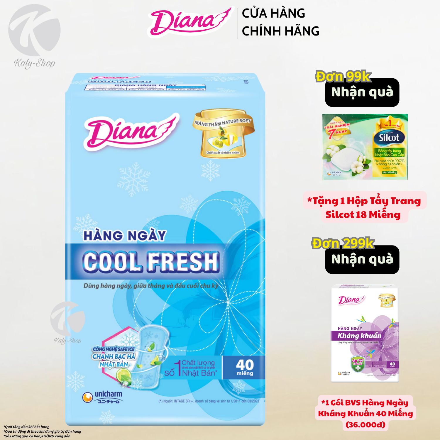 Băng Vệ Sinh Diana Hàng Ngày Sensi Cool Fresh ( 40 Miếng )