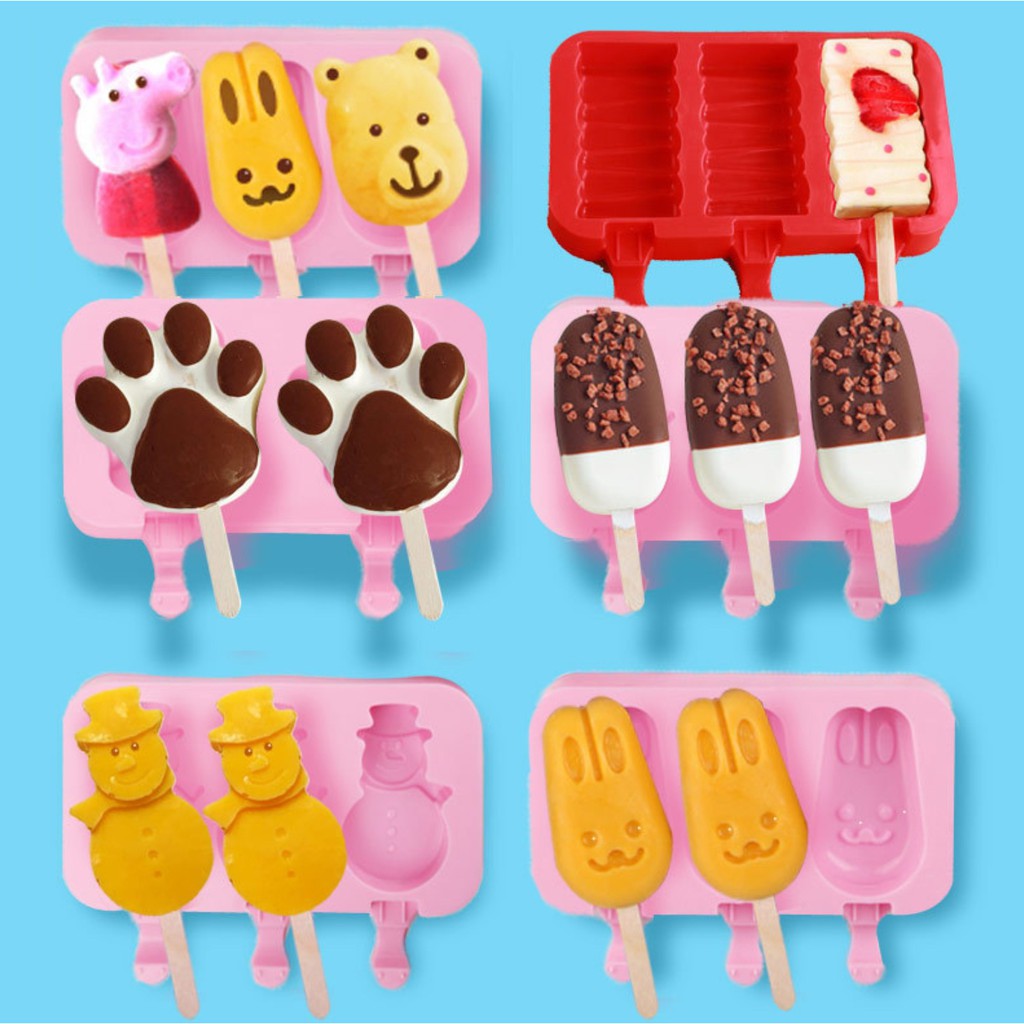 Khuôn làm kem, nước trái cây, sữa chua bằng silicon siêu cute
