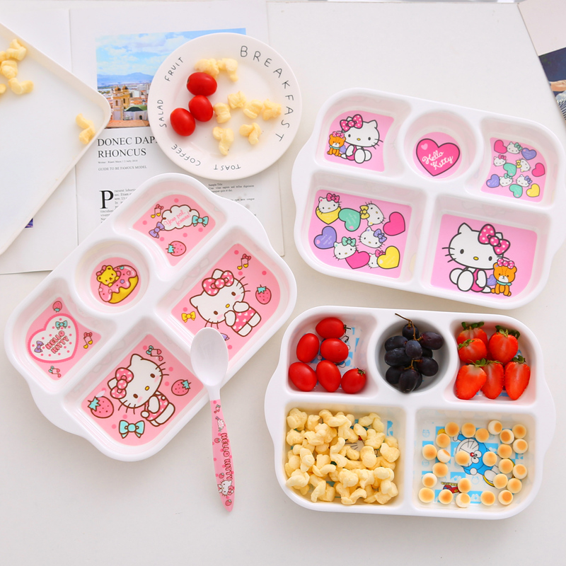 Khay nhựa ăn dặm cho bé hình Hello Kitty