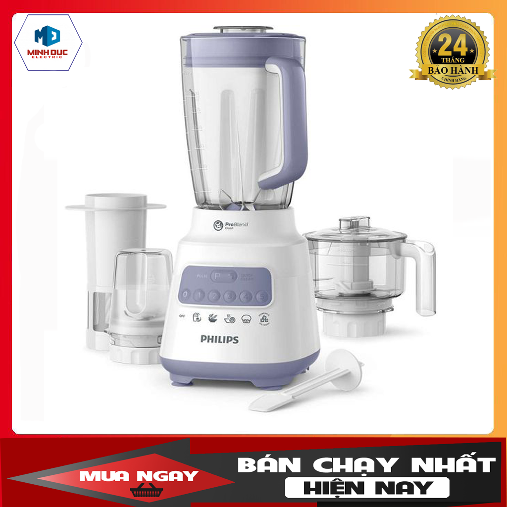 MÁY XAY SINH TỐ PHILIPS HR2223 CỐI NHỰA 2L - BẢO HÀNH 24 THÁNG TOÀN QUỐC