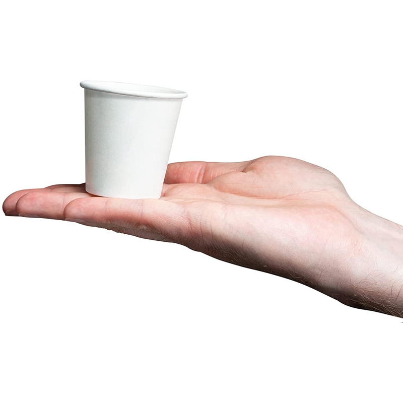 Sparkle and Bash 100 Pack Mini Disposable Paper Cups 4 oz for Espresso,  Mouthwash, Tea & Coffee, White Geometric