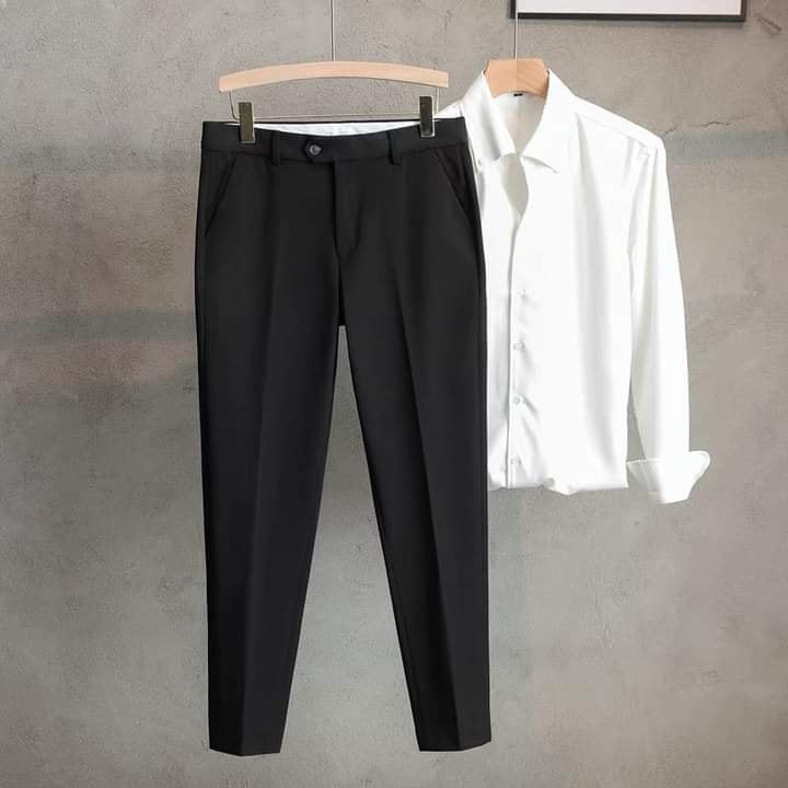 COMBO quần âu đen+ áo sơ mi trắng trẻ trung