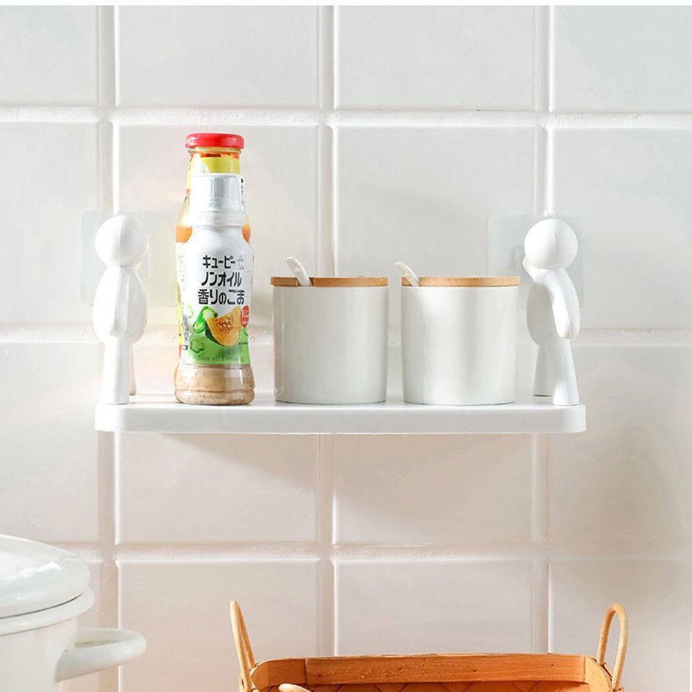 Kệ dán tường nhà tắm hình người, chất liệu nhựa PP chắc chắn, kệ mỹ phẩm treo tường, decor phòng