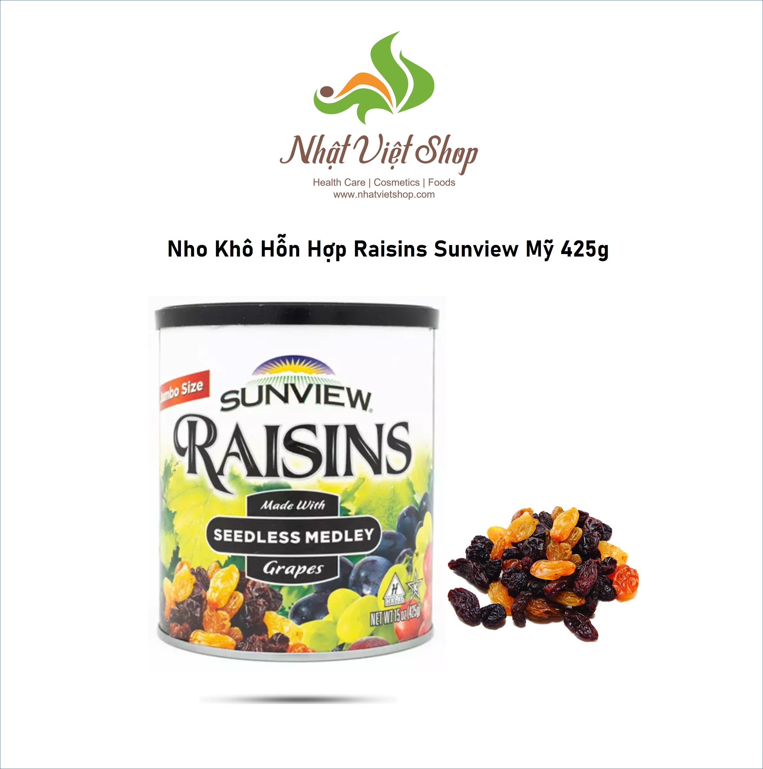 Nho khô hỗn hợp raisins sunview mỹ 425g