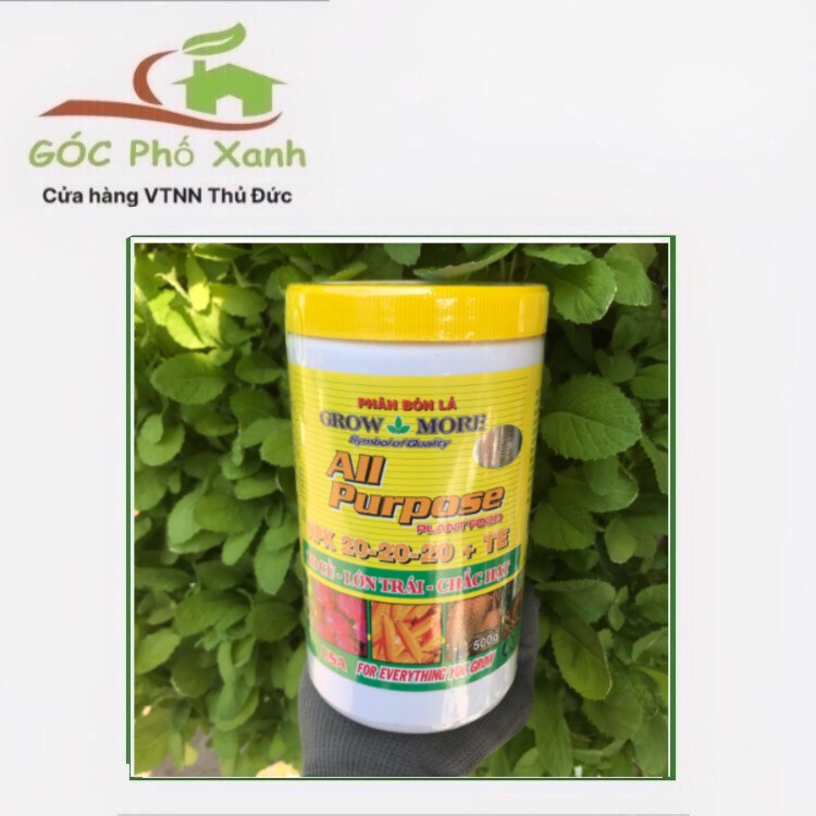 Phân NPK 20-20-20 +TE growmore 500gam