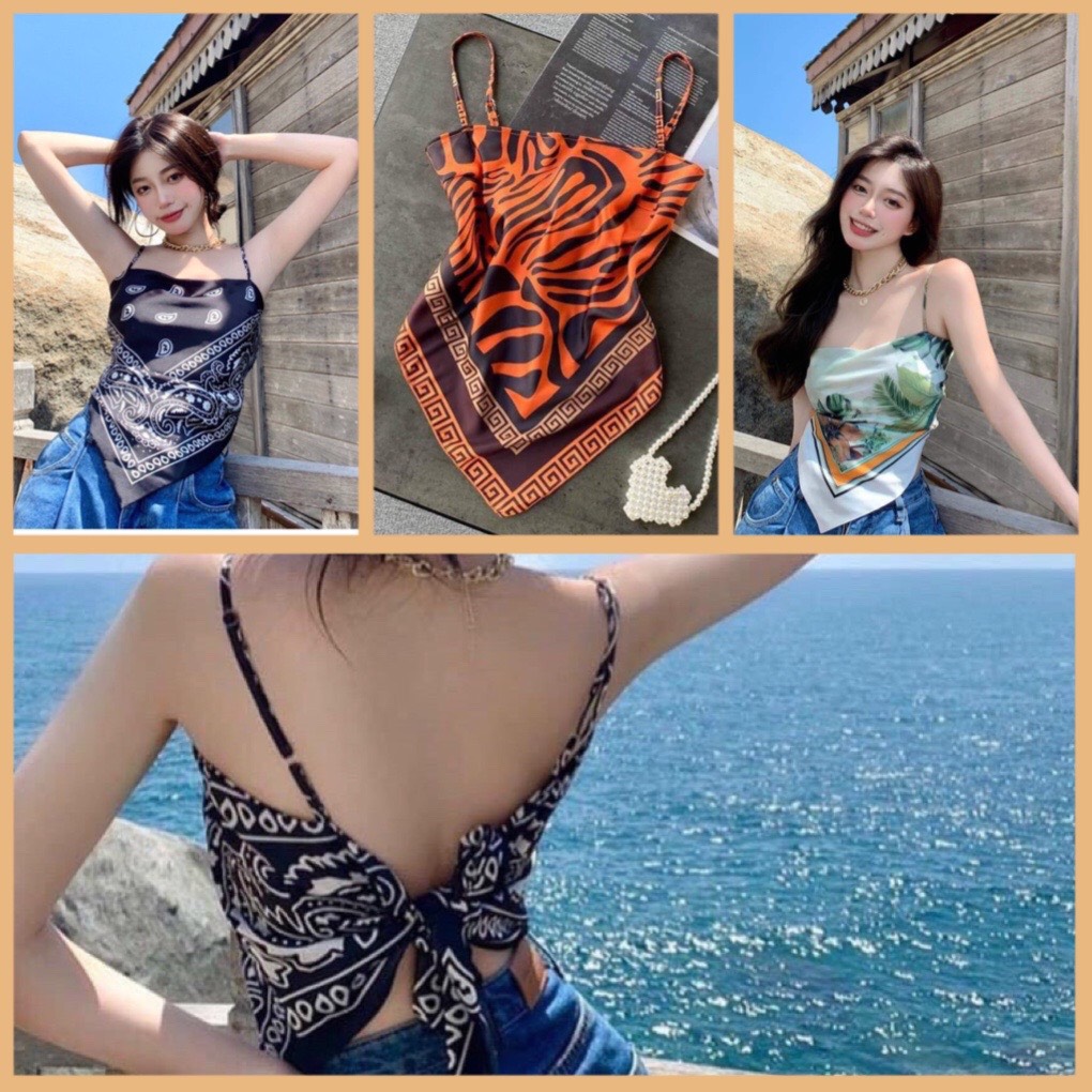Áo yếm 2 dây buộc dây lưng hot hit sang chảnh du lịch đi chơi đi biển cực đẹp-giadungnhaxinh