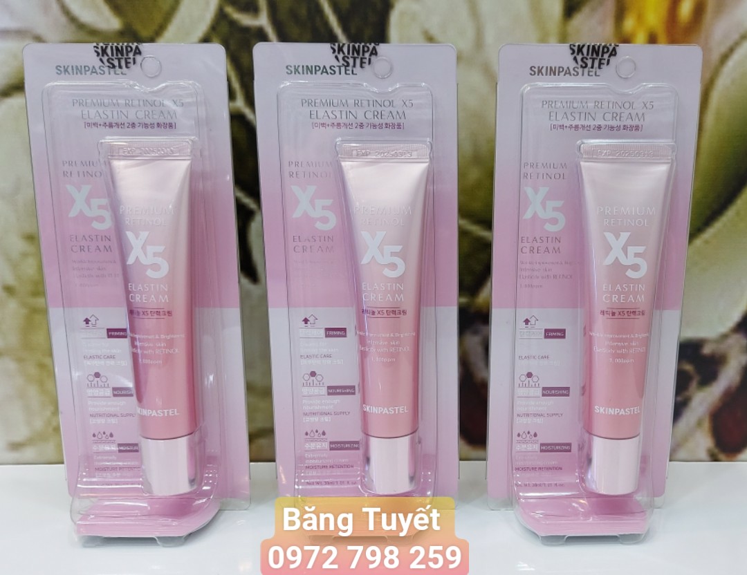 Kem dưỡng trẻ hóa da retinol skinpastel x5 elastin cream 30ml hàn quốc