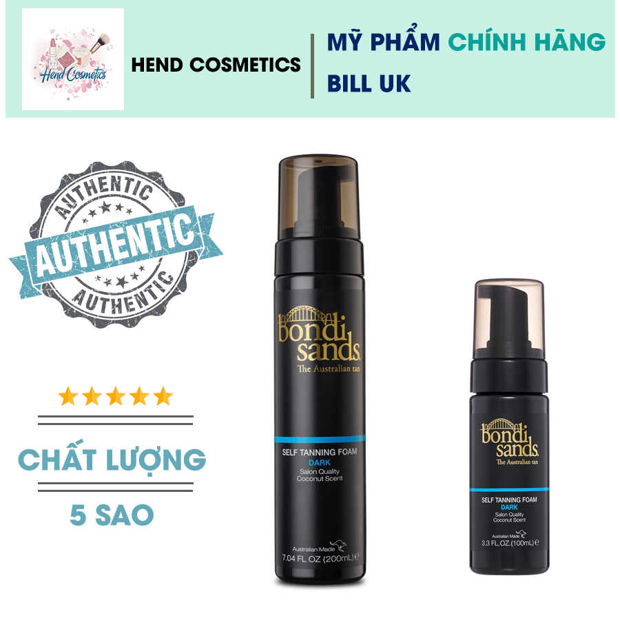 Self tan nâu da tạm thời dạng bọt bondi sands liquid gold tanning foam
