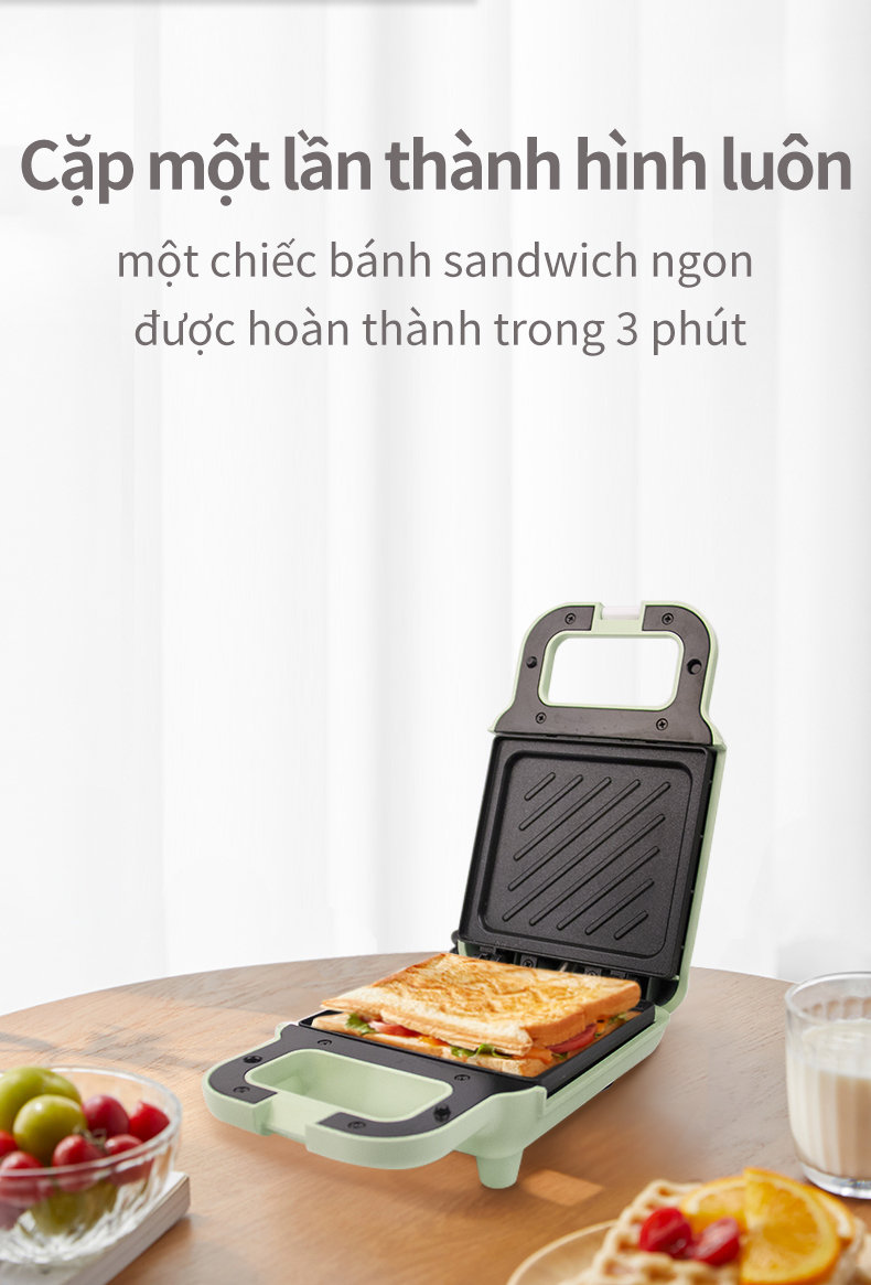 Simplus máy kẹp bánh sandwich Máy làm bánh mì Sandwich máy nướng sandwich Máy làm