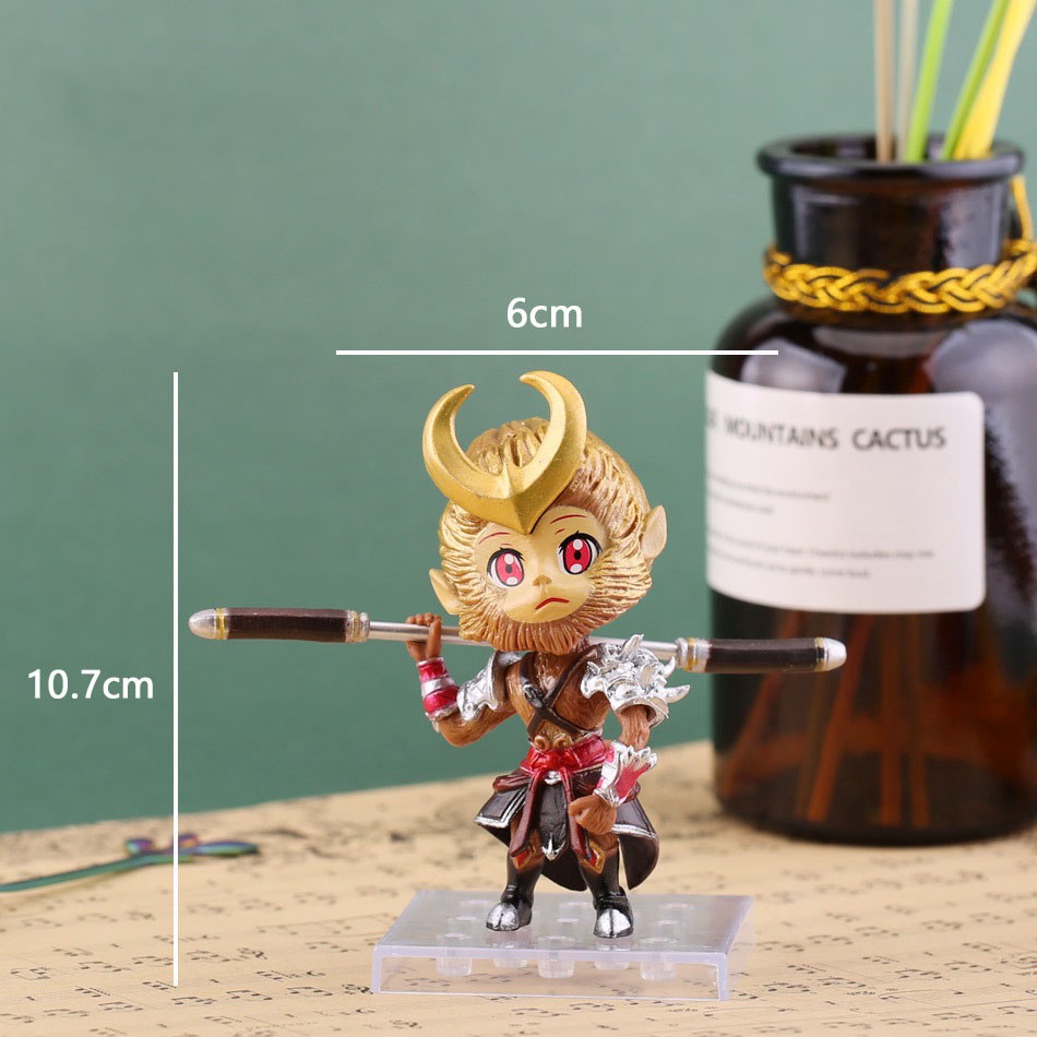 Mô hình Tôn Ngộ Không nhựa đặc PVC trang trí bàn làm việc, bánh kem, trưng bày, làm đồ chơi, phụ kiện sinh nhật