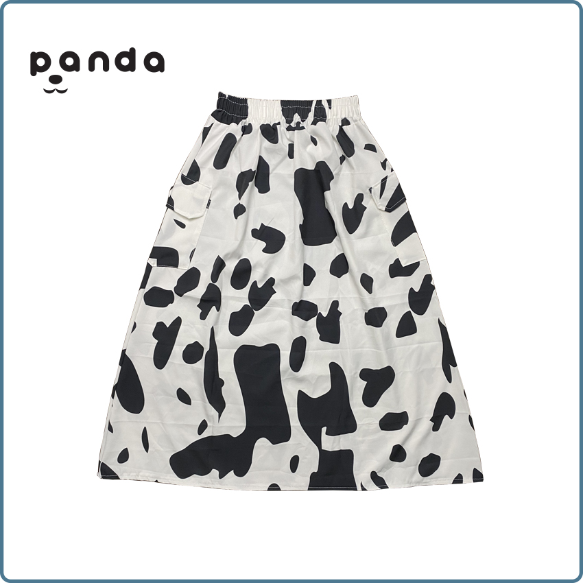 Chân Váy Nữ PANDA BAEBI 🐼 Chân Váy Bò Sữa 🐼 Chân Váy Midi Bò Sữa Nữ Ullzang Hot Trend 2021 🐼