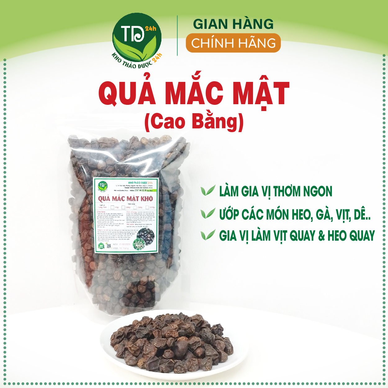 Quả mắc mật khô Cao Bằng chính hiệu, gia vị tuyệt vời cho các món gà, vịt, heo, cá nướng, quay, chiên thơm ngon | Kho thảo dược 24h