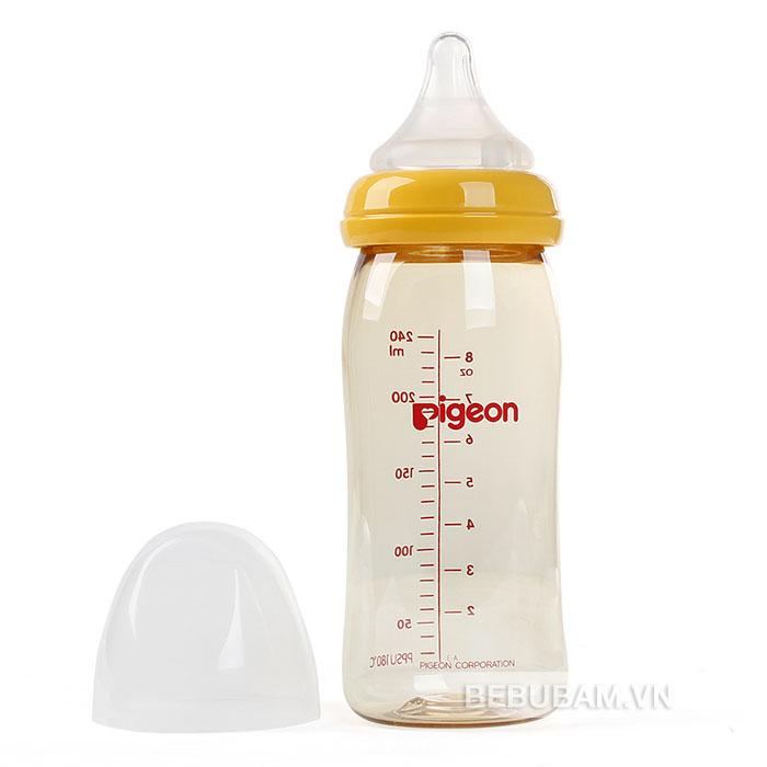 Bình sữa Pigeon Plus 240ml (nhựa PPSU, 3M+)