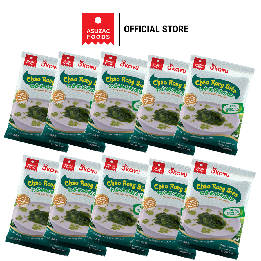 Cháo rong biển Asuzac Combo 10 gói - Chay mặn đều dùng được