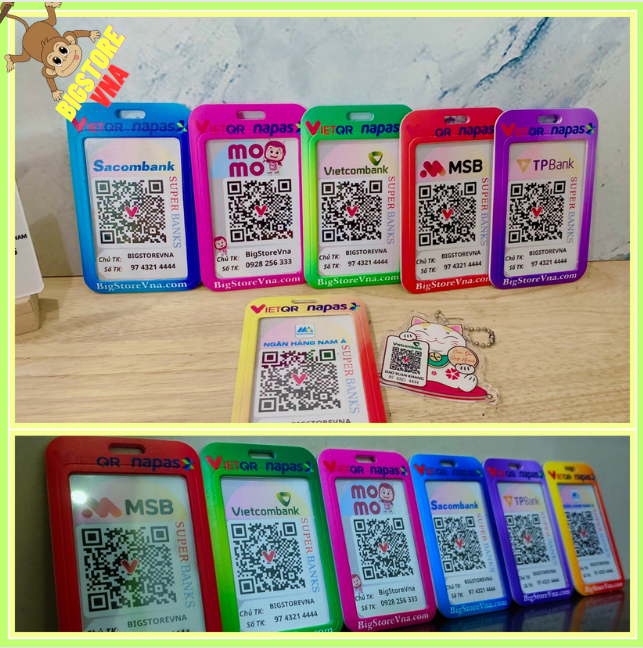 [Hình Thật] Thẻ Card Qr code | fULL NGÂN HÀNG/MOMO - ĐỘC BẢN chỉ có tại BigStoreVna | Treo quán / tr