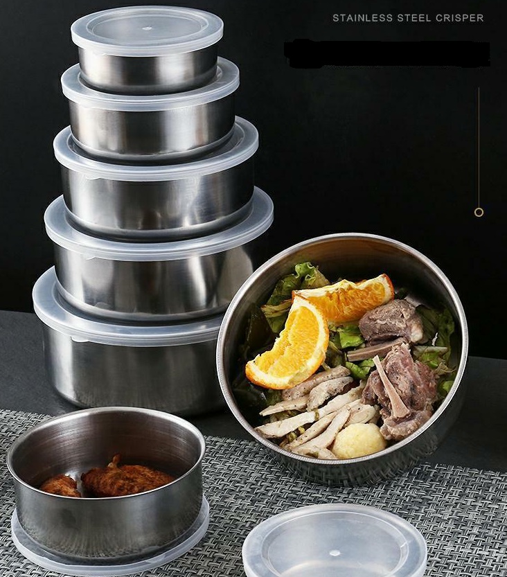 Bộ 5 bát inox kèm nắp