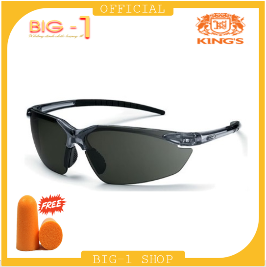 Kính bảo hộ cao cấp Kings KY714 chống bụi chống tia UV bảo vệ mắt - Tặng cặp nút tai chống ồn 3M