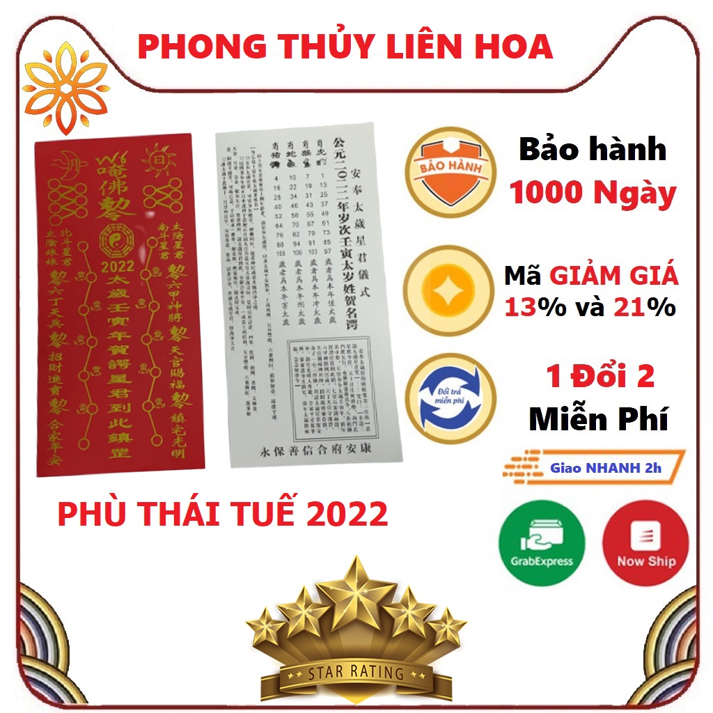 Thái Tuế 2022 - Phù Thái Tuế vật phẩm phong thủy hóa giải vận đen năm Nhâm Dần