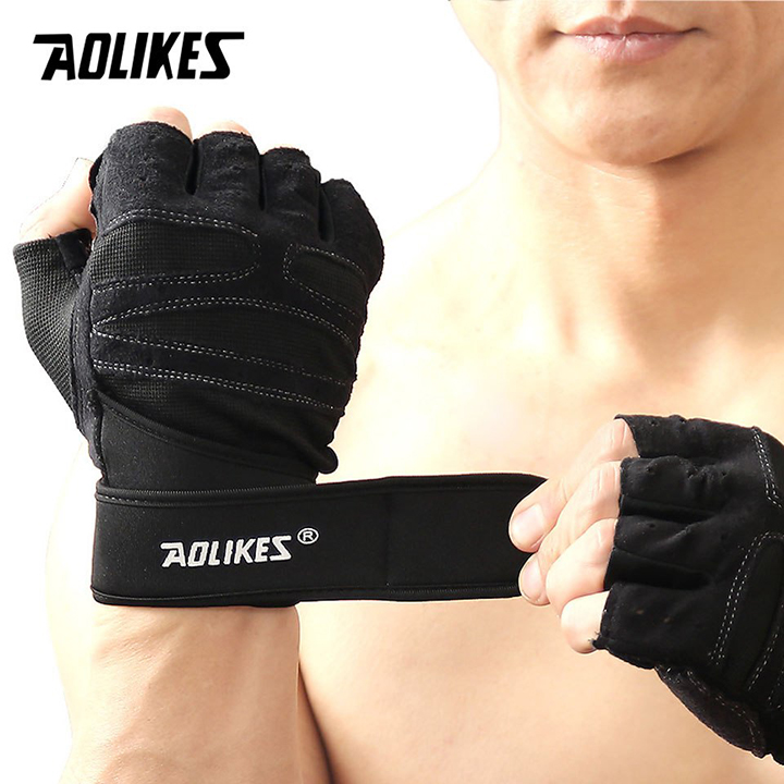 [HCM]Găng Tay Tập Gym Aolikes Có Quấn Cổ Tay - 109