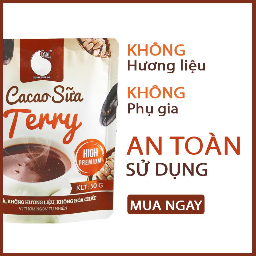 Combo 5 gói Bột Cacao sữa thơm ngon và tiện lợi Light Cacao , đặc biệt không pha trộn hương liệu, gói 50g