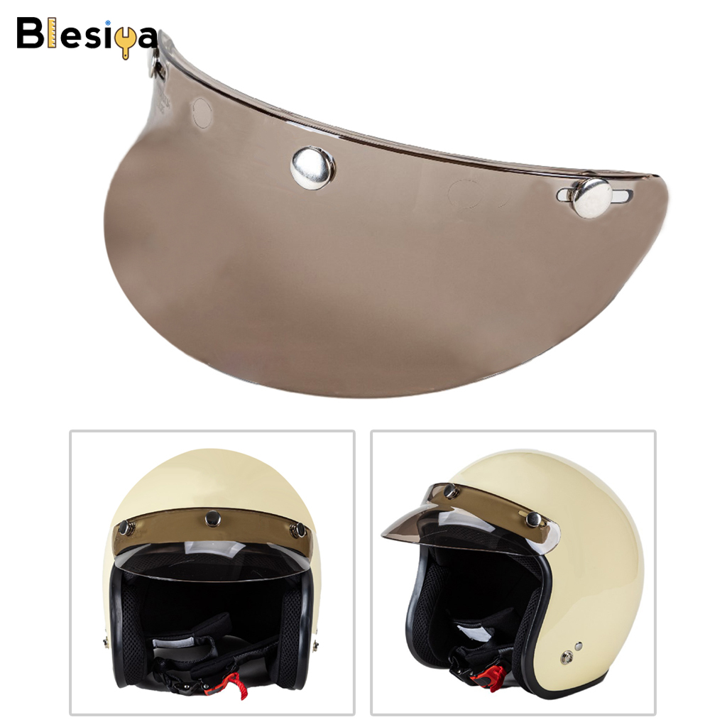 Blesiya Mũ Bảo Hiểm Xe Máy 3-Snap Tấm Che Nắng Cực Tím, Tấm Chắn