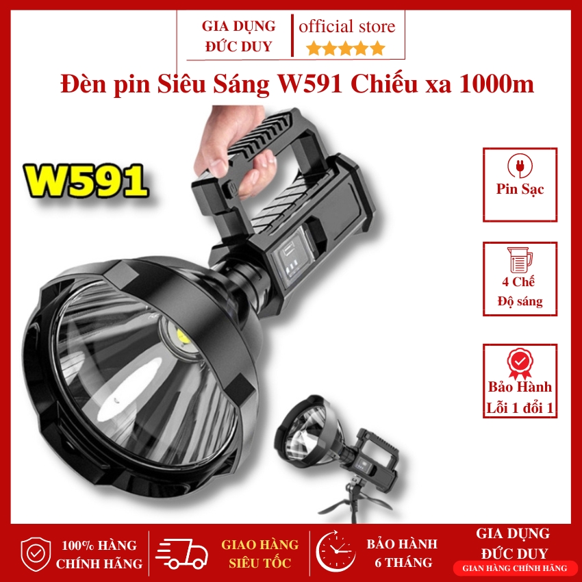 Đèn pin cầm tay siêu sáng W591