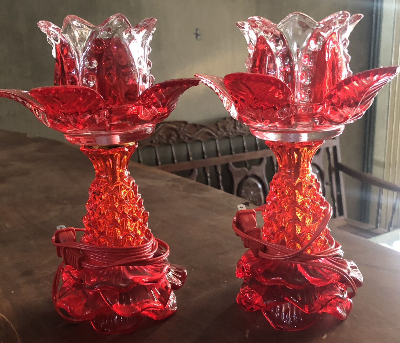 Đèn thờ Pha lê cao 22cm