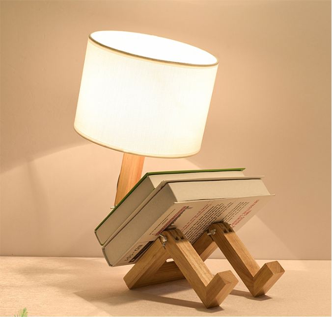Đèn ngủ Dsciplined để bàn - đèn trang trí phòng ngủ - đèn ngủ Decor gỗ - kèm bóng LED cao cấp