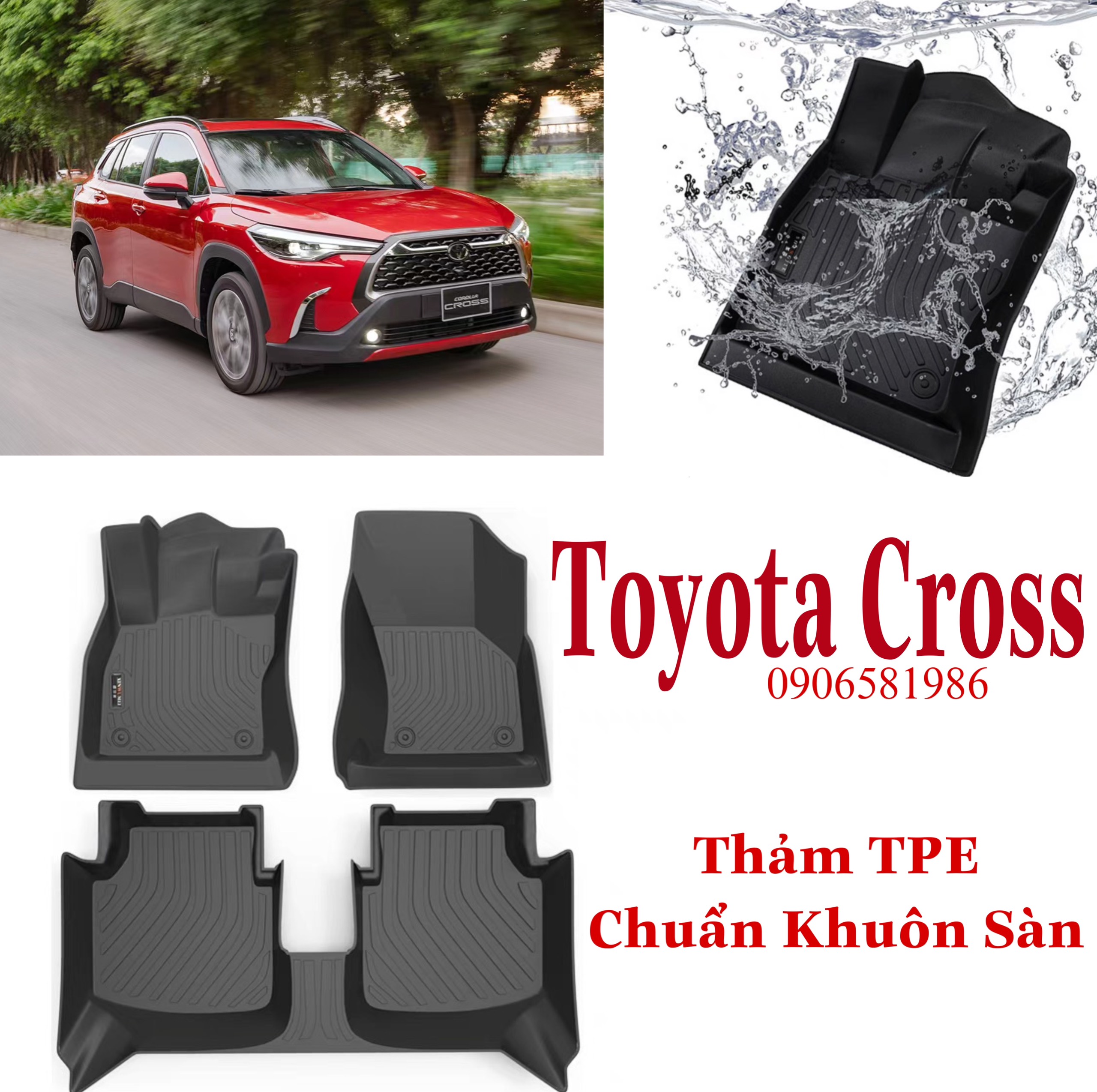Toyota cross thảm trải sàn tpe, thảm xe oto