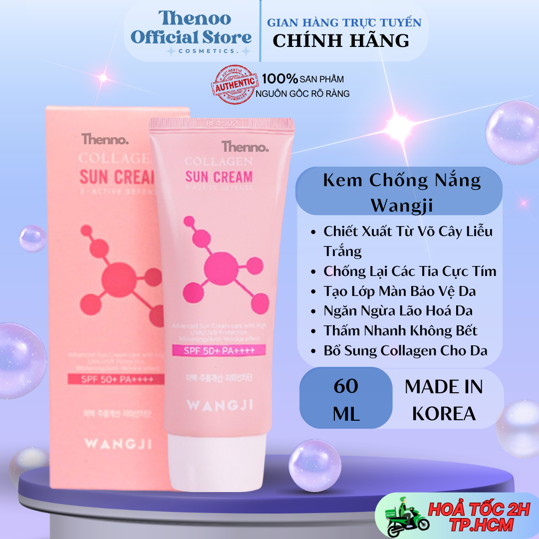 Kem Chống Nắng Nâng Tone Wangji Collagen Sun Cream Spf 50+ PA ++++ 100ml Hàn Quốc