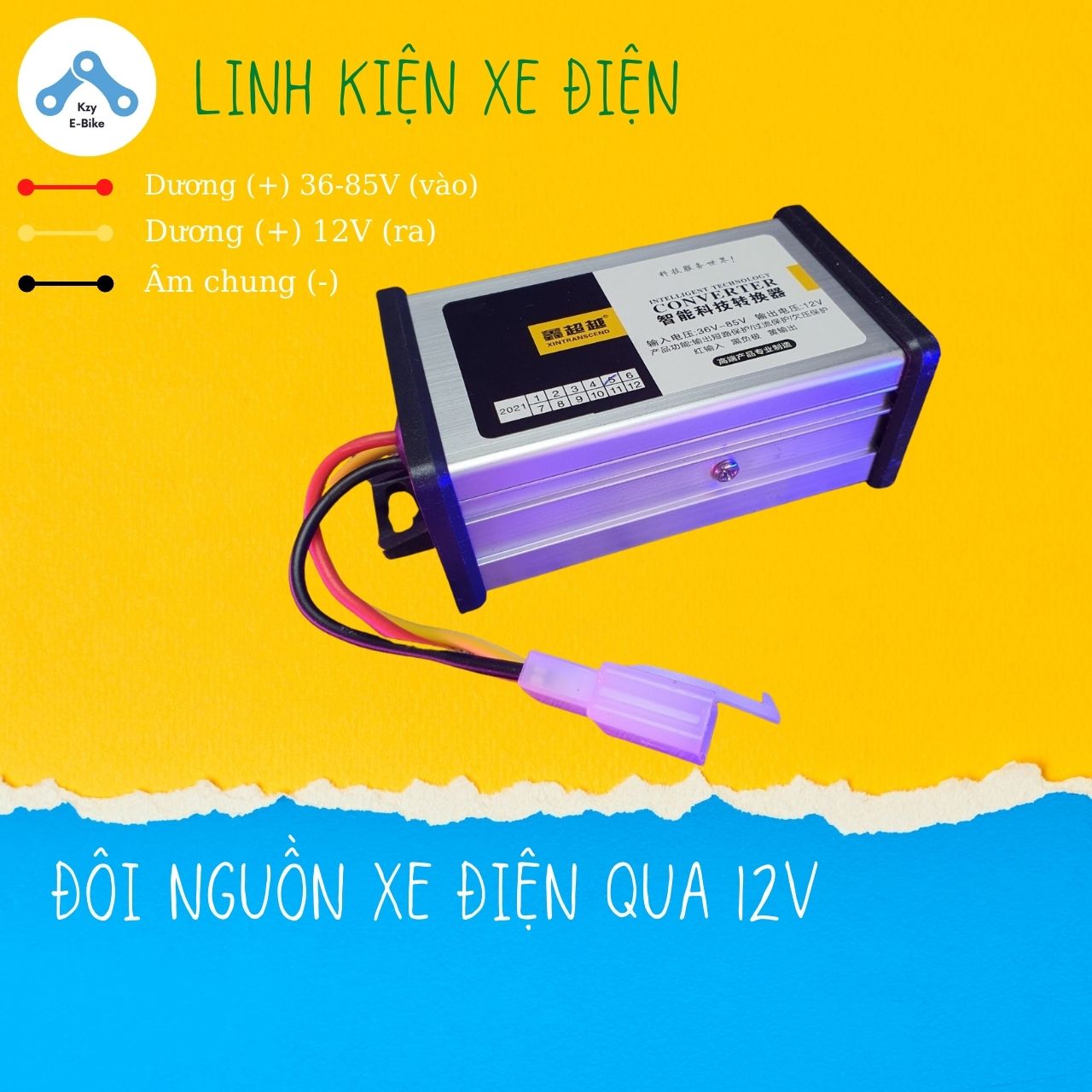 Bộ biến áp chuyển đổi nguồn điện Kiss  DC 36V 48V 72v sang 12V 10A 120W  cho xe điện  Shopee Việt Nam