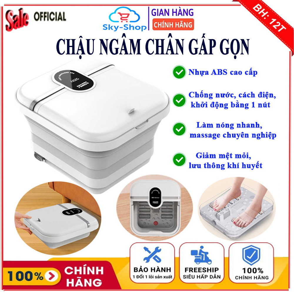 Chậu ngâm chân massage cao cấp, Chậu ngâm chân gấp gọn cắm điện được làm bằng nhựa ABS cao cấp, bồn ngâm chân massage giúp thư giãn, giảm mệt mỏi, lưu thông khí huyết, máy ngâm chân tự làm nóng nước, chậu ngâm chân điện, chậu ngâm chân thảo dược, máy ngâm