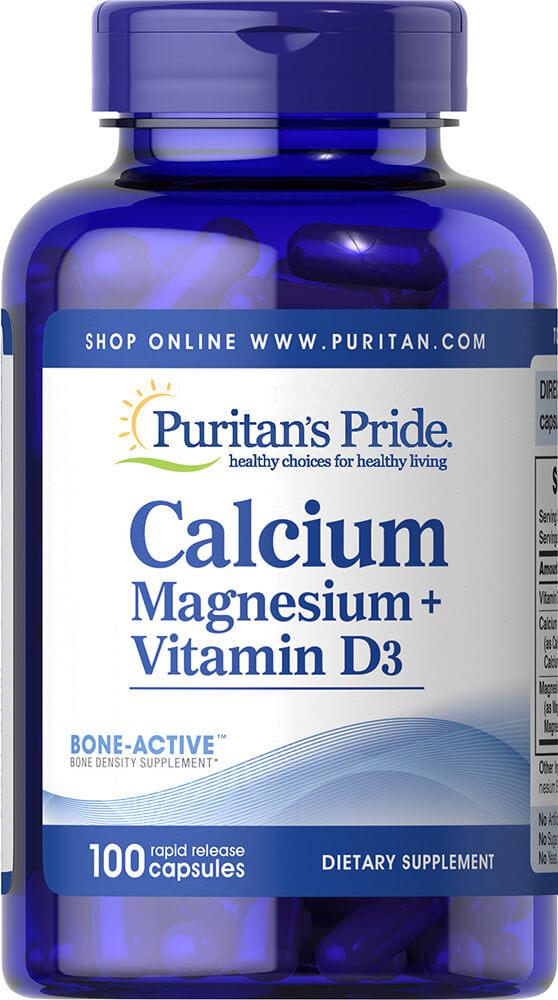 Hỗ trợ xương khớp Viên uống Calcium Magnesium Vitamin D3 Puritans Pride