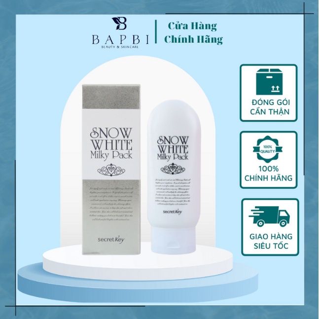 Kem dưỡng trắng secret key body snow white milky pack 200g