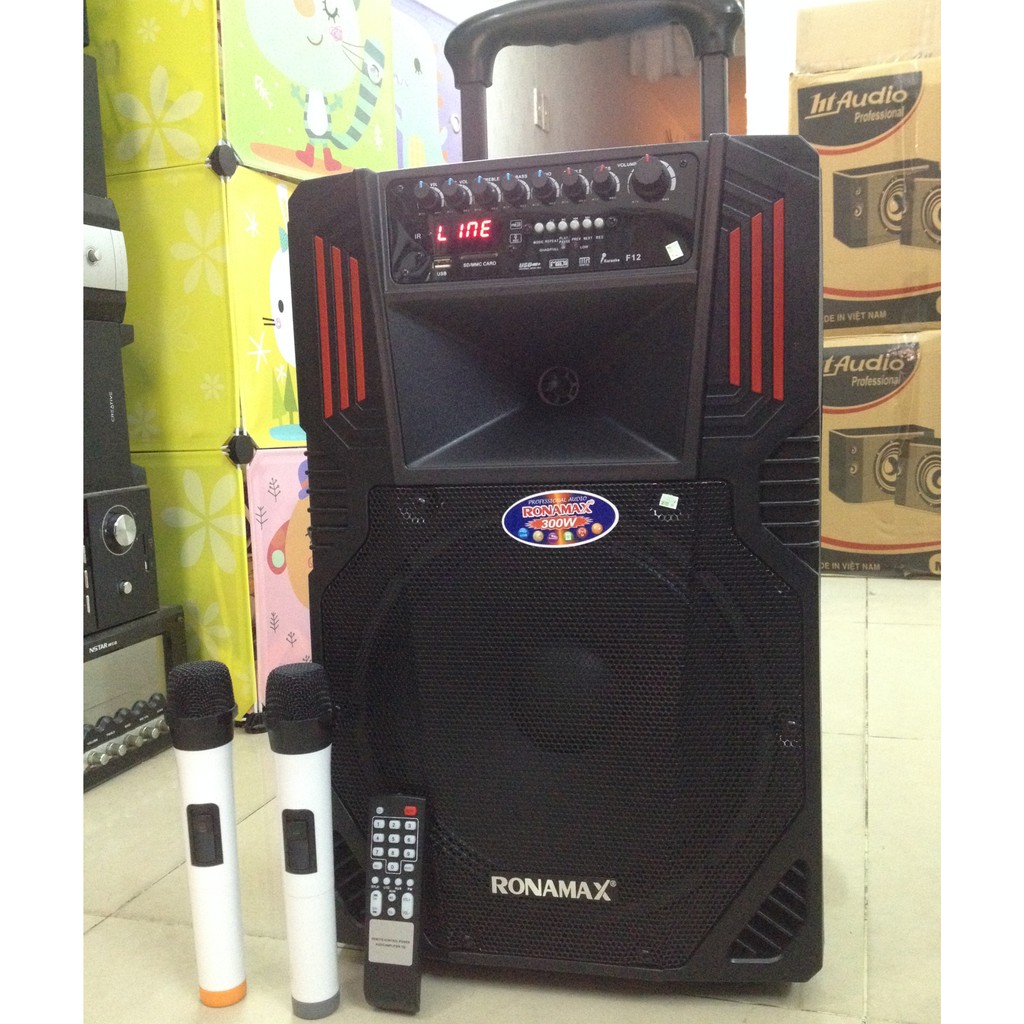 LOA KARAOKE DI ĐỘNG RONAMAX-F BLUETOOTH TẶNG 2 MICRO KO DÂY