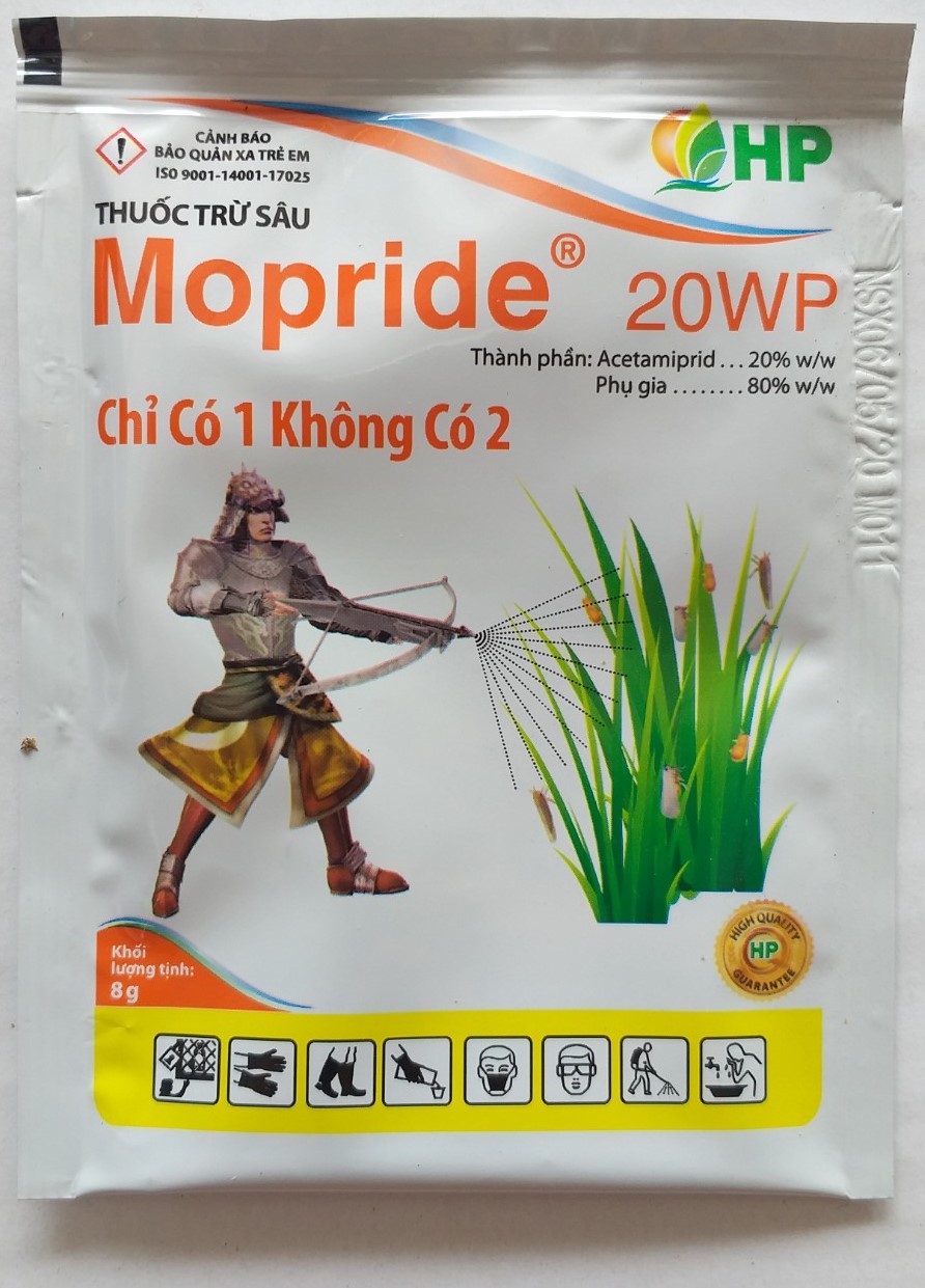Thuốc trừ sâu sinh học tiếp xúc, vị độc, diệt tất cả các loại sâu, rầy, côn trùng - Mopride 20WP