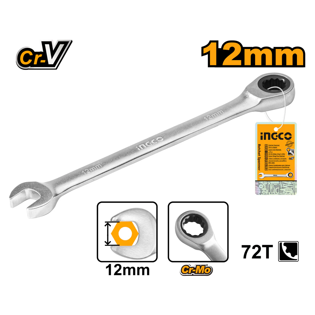 Cờ lê vòng miệng hai chiều 12mm ingco hcspar121
