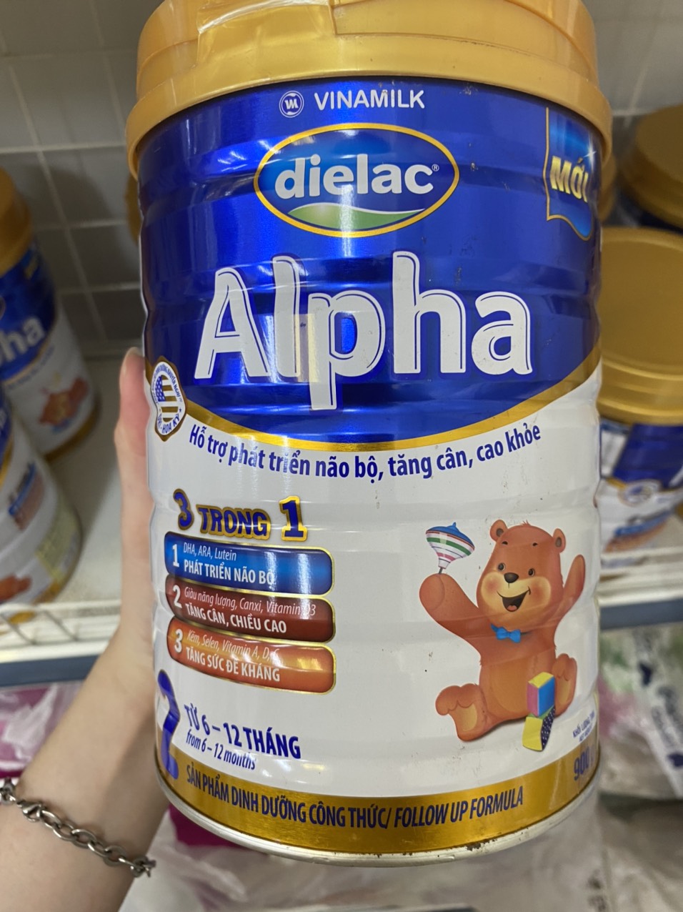 Sữa bột Dielac Alpha 2 - lon 900g cho trẻ từ 6 - 12 tháng tuổi - Date mới