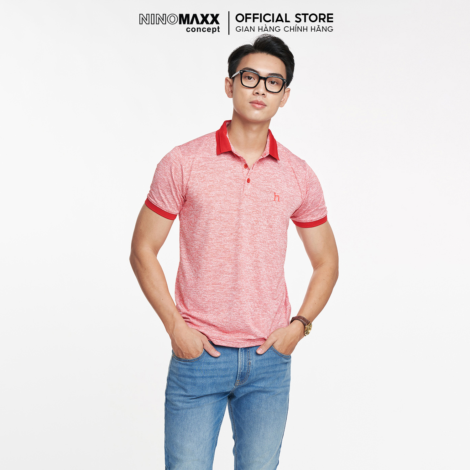 Ninomaxx green polo - áo polo cafe basic nam tay ngắn 2105021
