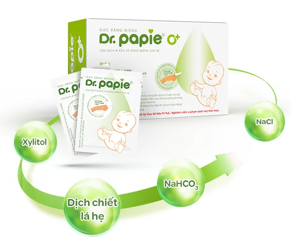 Gạc rơ lưỡi Dr Papie vệ sinh răng miệng cho bé hộp 30 gói