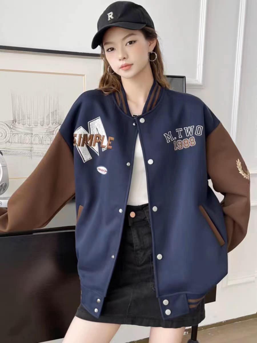 Áo Khoác Bomber Nỉ Nam Nữ Unisex Form Rộng Chất Bao Đẹp Dày Dặn Thời Trang Thu Đông Oversize, Áo khoác ngoài - 1989