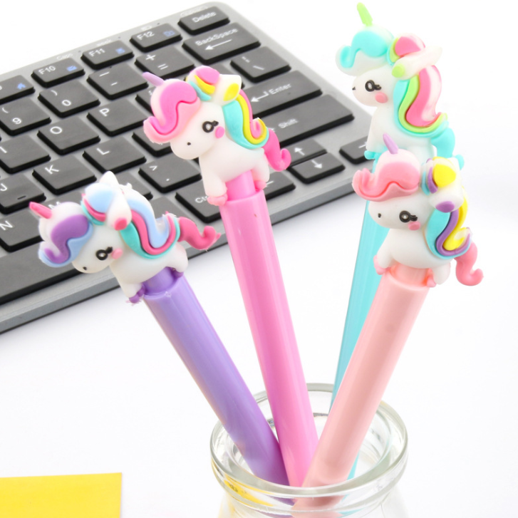 Set 4 bút kì lân loại to cao cấp+1 bóp viết kì lân cầu vòng (Tặng 4 ruột bút thay thế)