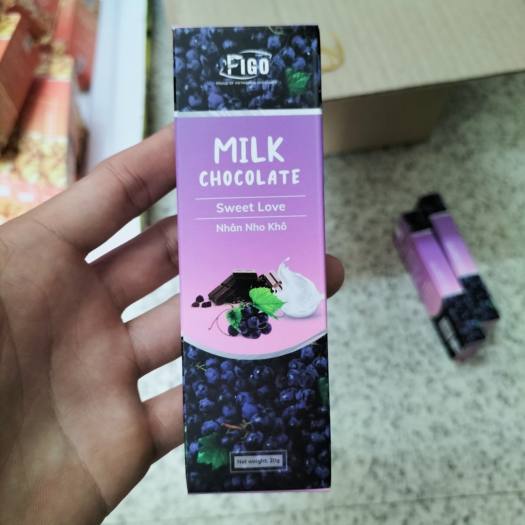 Kẹo socola sữa figo vị nhân nho khô 20gr siêu ngon