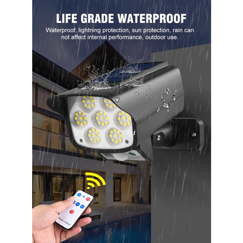 Đèn led chiếu đường ngụy trang camera sạc pin và năng lượng mặt trời tiện dụng - đèn cảm biến hồng ngoại