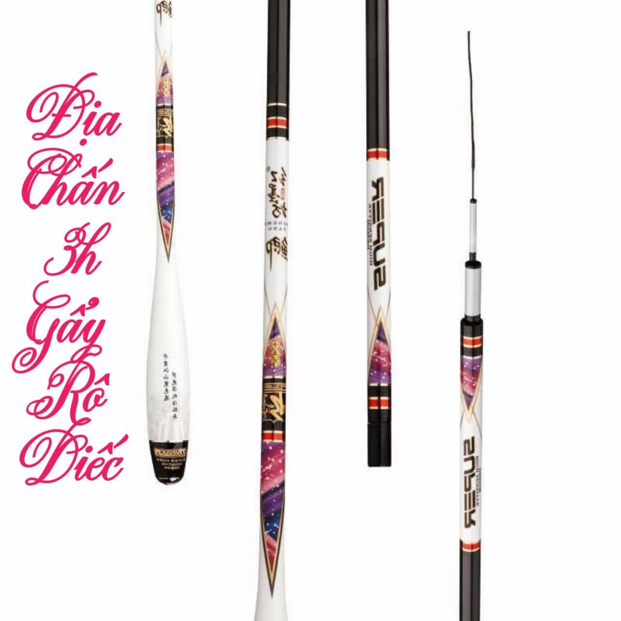 Cần câu tay cao cấp Địa chấn 3h chuyên rô, diếc
