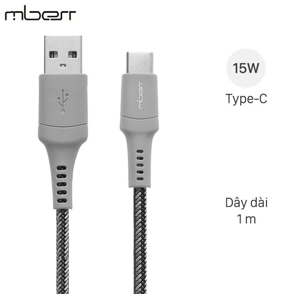 Cáp type c 1m mbest ds462g-wb xám
